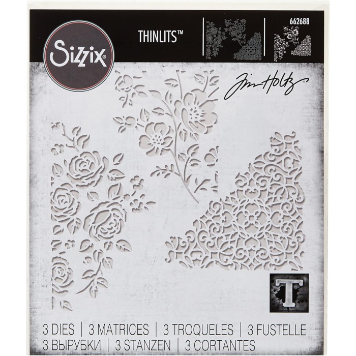 Thinlits delgeç şablonları-Geschenkgutscheinbeutel Tim Holtz, çelik, çok renkli, 19.1 X 14.4 X 0,4 cm