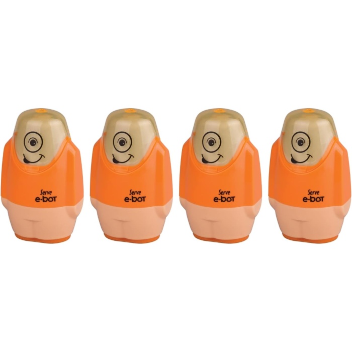E-BOT SİLGİLİ KALEMTIRAŞ FOSFORLU TURUNCU 4LU SET