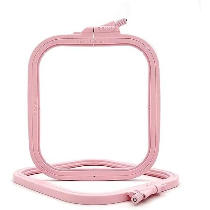 Pembe Küçük (No:2) Plastik Kare Nakış Kasnağı, Çapraz Dikiş Çemberleri, Zımba İğne Halkası, Kendin Yap El İşi Dikiş, ABS Plastik Nakış Çemberleri