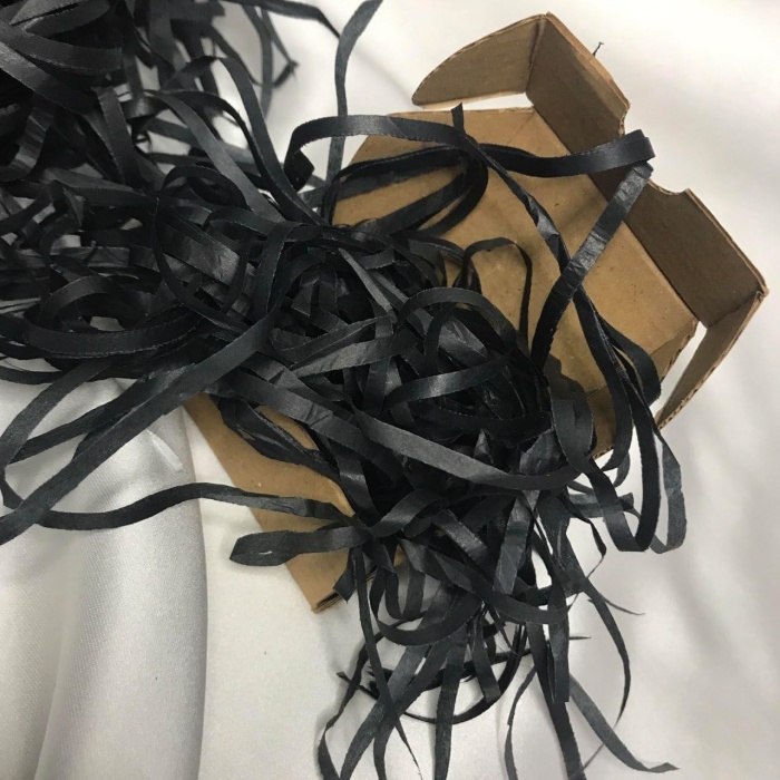 Siyah Kırpıntı Pelür Kağıt Kırpıntısı Renkli Black Shredded Tissue Paper Siyah Kırpık Kağıt - 50 Gram