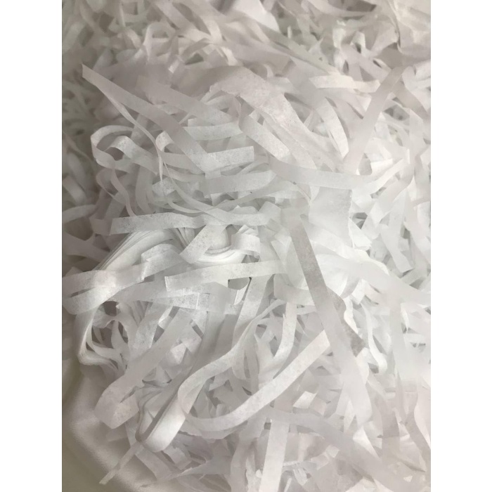 Beyaz Kırpık Pelür Kağıt Kırpıntısı White Shredded Tissue Paper - 50 gram (Beyaz)