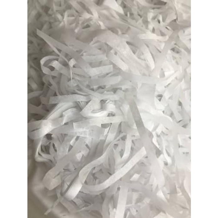 Beyaz Kırpık Pelür Kağıt Kırpıntısı White Shredded Tissue Paper - 50 gram (Beyaz)