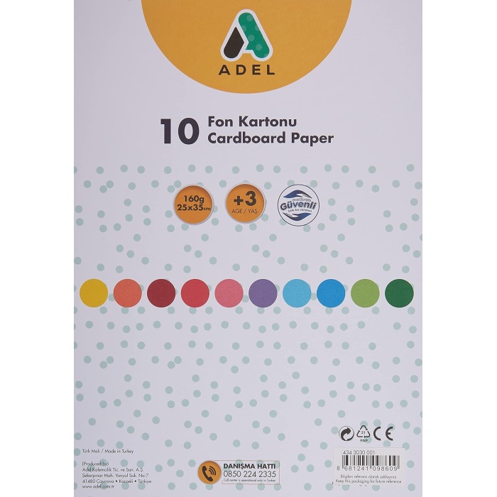 Fon Kartonu, 25x35, Karışık, 10lu
