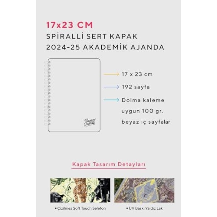 Ajanda 2024-2025 Spiralli 17x23cm 100gr.