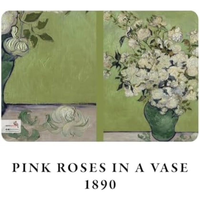 Flowers Series - A5, Van Gogh 4lü Defter Seti III, Çizgisiz, Toplam 256 Sayfa, Her biri 64 Sayfa, Tel Dikiş, Esnek Kapak, Oval Kenar, Tuval Doku, 60 gram, Sarı Krem Renk
