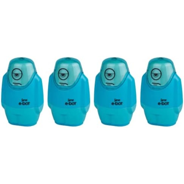E-BOT SİLGİLİ KALEMTIRAŞ FOSFORLU MAVI 4LU SET