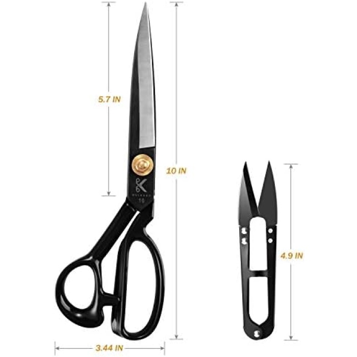 Kumaş Makas 25.5cm - Kumaş Giyim Deri Sağ Elle Siyah Kesim İçin Terzi Makas