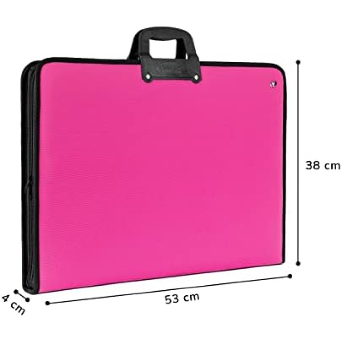 Proje 35x50 cm (38x53 cm) Suni Deri Resim - Proje Çantası Cepli