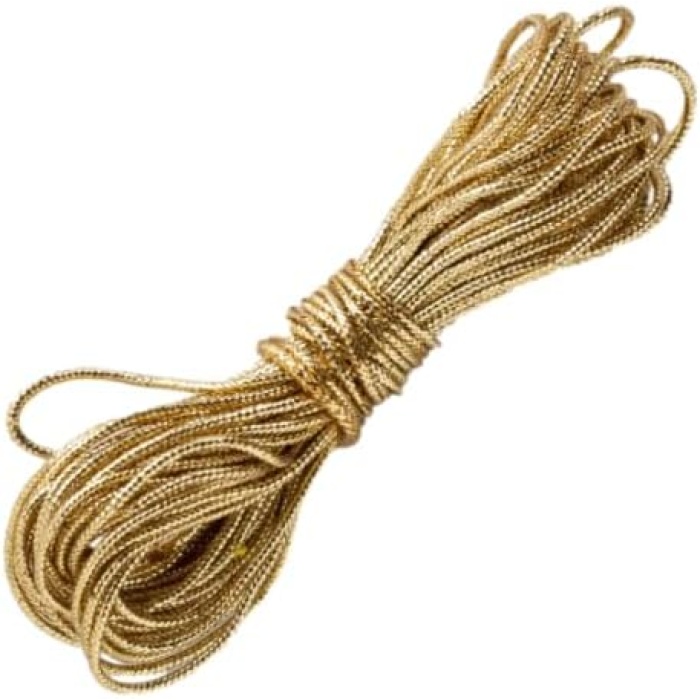 Dekoratif Simli Monofil Ip Hediye Paketi Ip Paket Ipi Altın Gümüş Ip Simli Ip Parlak Ip 20 Metre (altın)