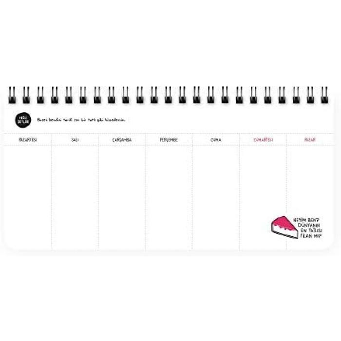 Color Hisli Şeyler 13x27 Spiralli Stickerlı Planner