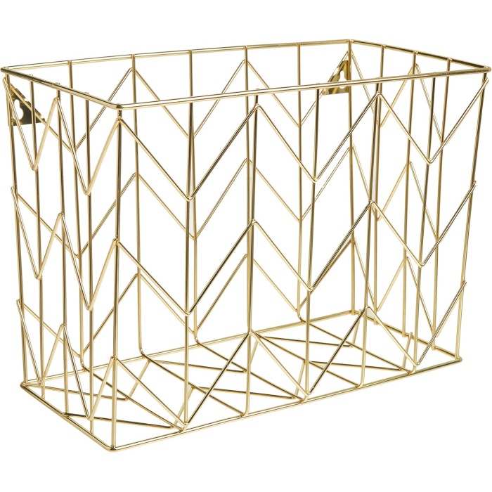 File Organizer, Gold) - U Brands Hanging File Desk Organiser, Wire Metal, Gold