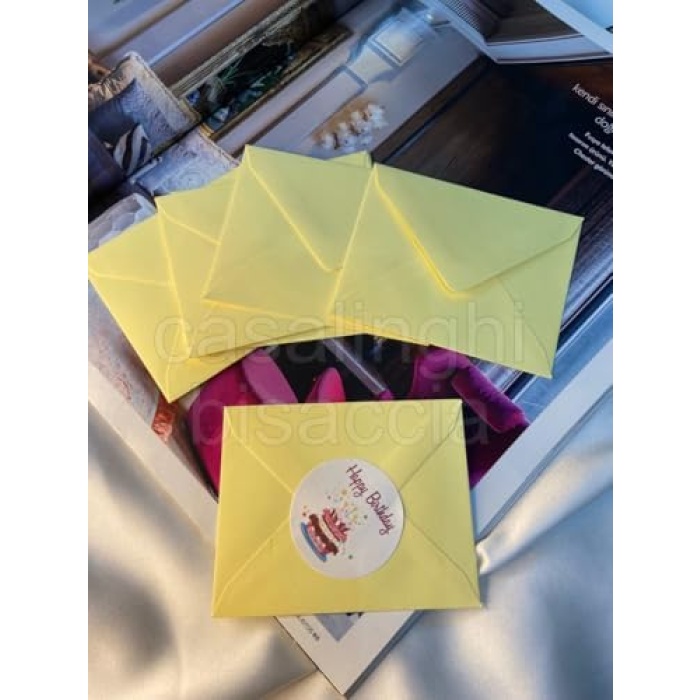 Sevimli Küçük Mesaj Zarfı Karışık Renkli Dtiye Zarfları Tebrik Kartı Zarfı Mixed Colourful Envelope 7x9 Cm (Karışık BYS) 10 Adet