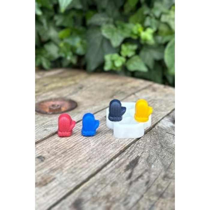 Concept 3D Eldiven Mini Dörtlü Mum Kalıbı (Silikon)
