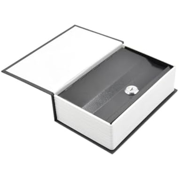 Kitap kasası kasa, siyah, güvenli kitap kasası, 180 x 115 x 55 mm, 2 anahtar, değerli eşyalar için saklama yeri