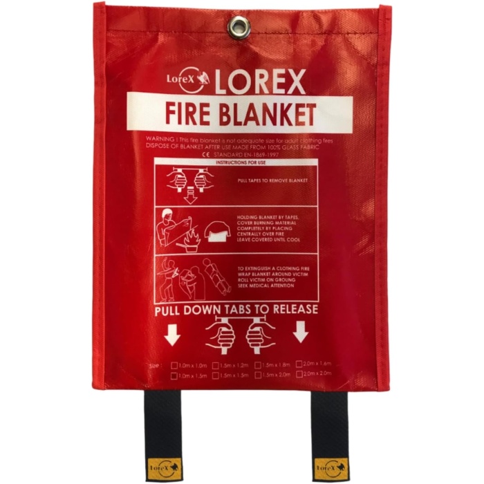 LR-FB1015CP Premium Serisi 100cm x 150cm Çantalı Yangın Battaniyesi