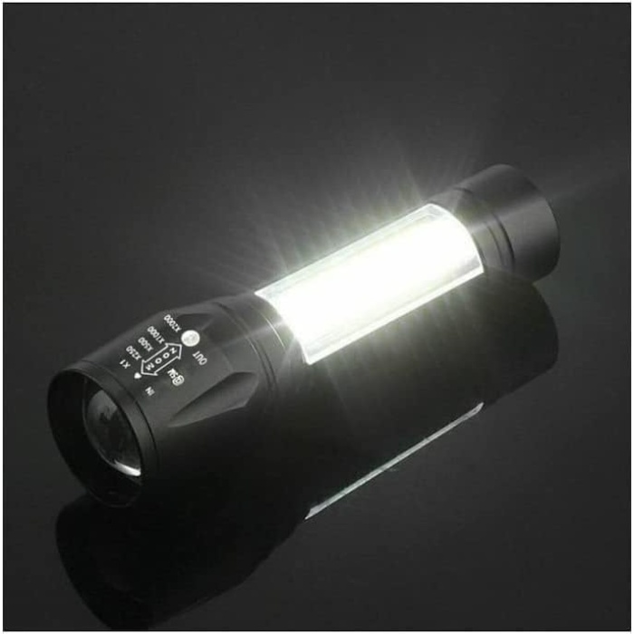 Taktikal Fener Led USB Ultra Güçlü Mini Boy Şarjlı El Feneri, Siyah