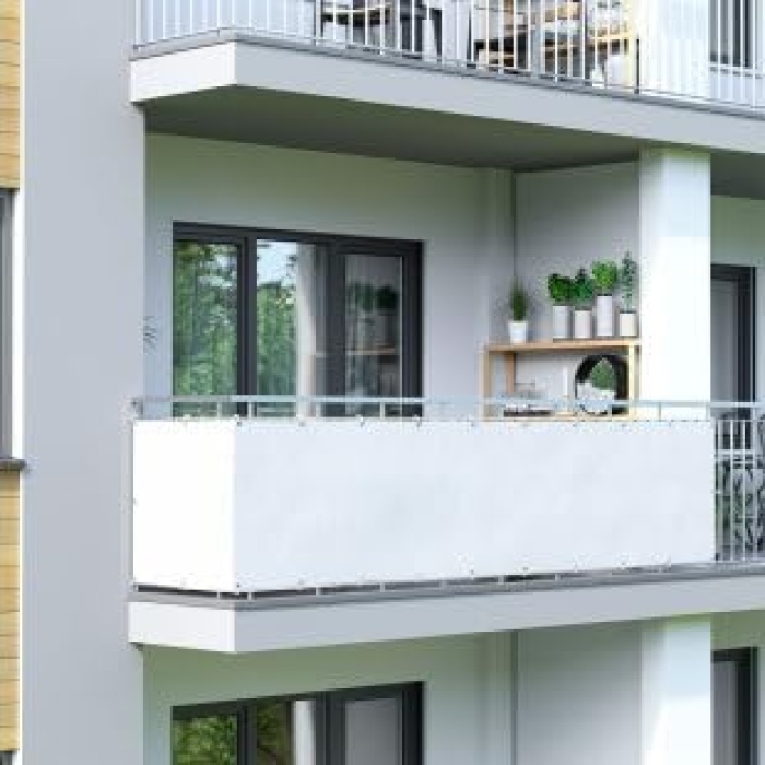 Gölgelendirme Beyaz Balkon Brandası Su Geçirmez (4mX65cm)