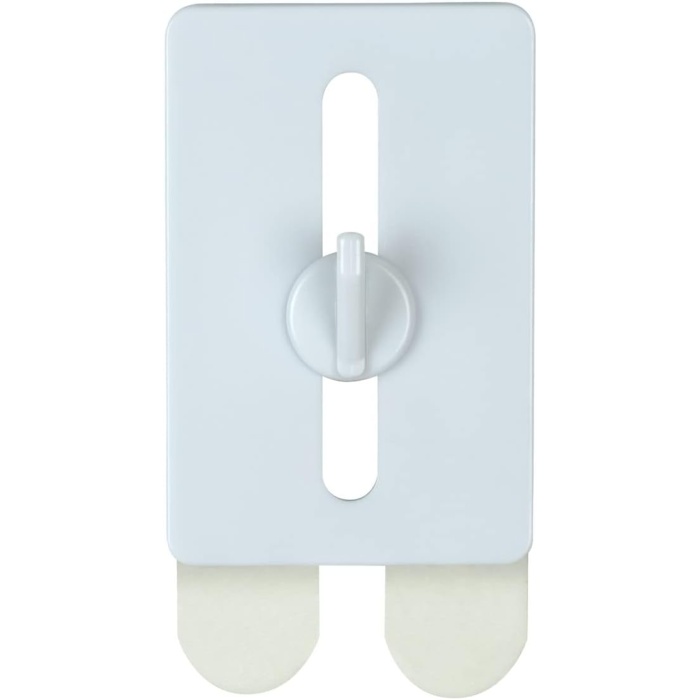 Kendinden yapışkanlı çivi, Strip-it sabitlemeli 2li set, kademesiz yüksekliği ayarlanabilir yapışkan çivi, resim çerçevelerini vs. takmak için, her biri 4 x 6 x 1,5 cm, plastik, beyaz