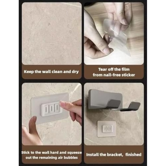 Saç Kurutma Makinesi Tutucu Banyo Organizeri: Duvara Monte Edilebilir, Pratik Depolama Çözümü (Antrasit)