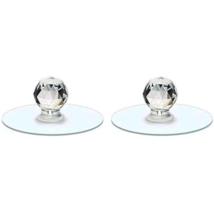 Şeffaf Kulp Kristal Başlıklı 4lü Yapışkanlı Kulp Dolap Çekmece Kulp Tutacak Askı