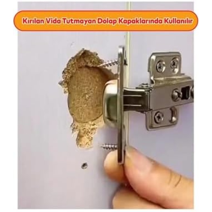 Menteşe Tamir Sacı Pratik Paslanmaz Dolap Tamir Onarım Kiti Kapak Menteşe Tamir Onarım Seti 2 Adet