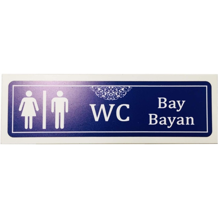 Bay Bayan WC Yazılı Kapı İsimliği, Bay Bayan WC Yönlendirme Levhası (BAY BAYAN WC)