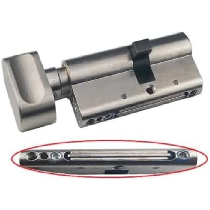 Dorma experT+ Anahtarı Kopyalanamayan Çelik Takviyeli Barel Kapı Göbeği (68/70 mm, Gri - Mandallı)