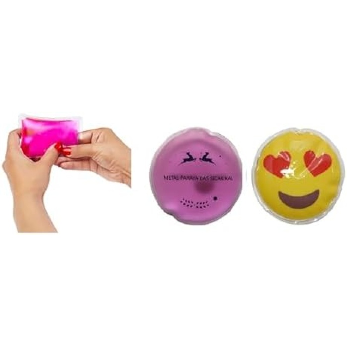 Homi KALP EMOJİ PEMBE CEYLAN CEP SOBASI,EL ISITICI,2 ADET SICAK SU TORBASI PVC 9cm