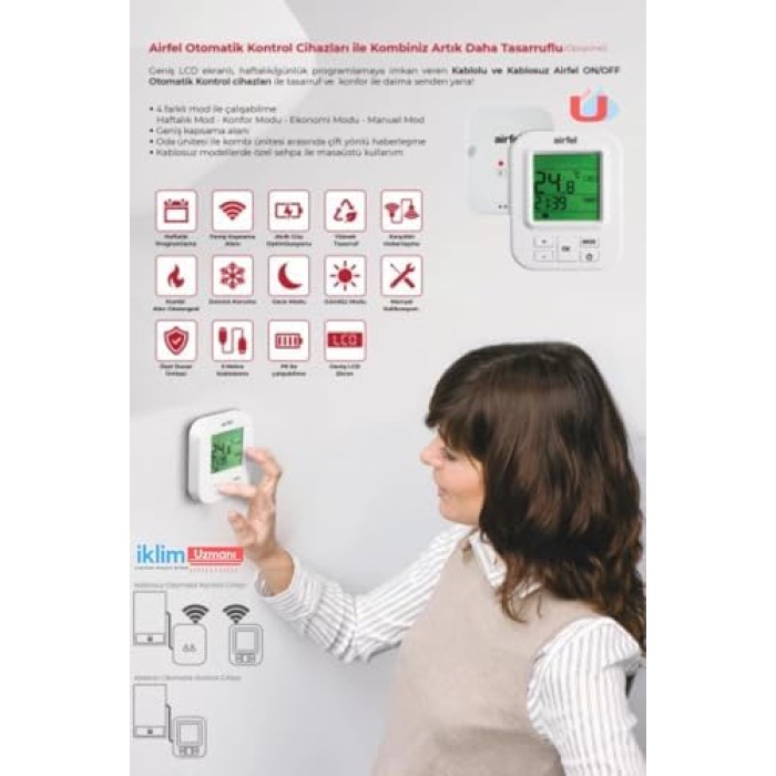 Haftalık Programlı Kablolu Oda Termostatı GSK-1701