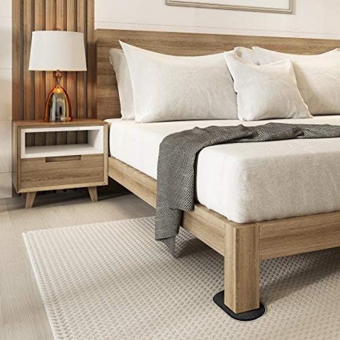 Sliders 5 3/4 x 9 1/2 Halı için Oval Yeniden Kullanılabilir Mobilya Kaydırıcıları - Zahmetsiz Hareket ve Yüzey Koruması, Siyah (4lü Paket)
