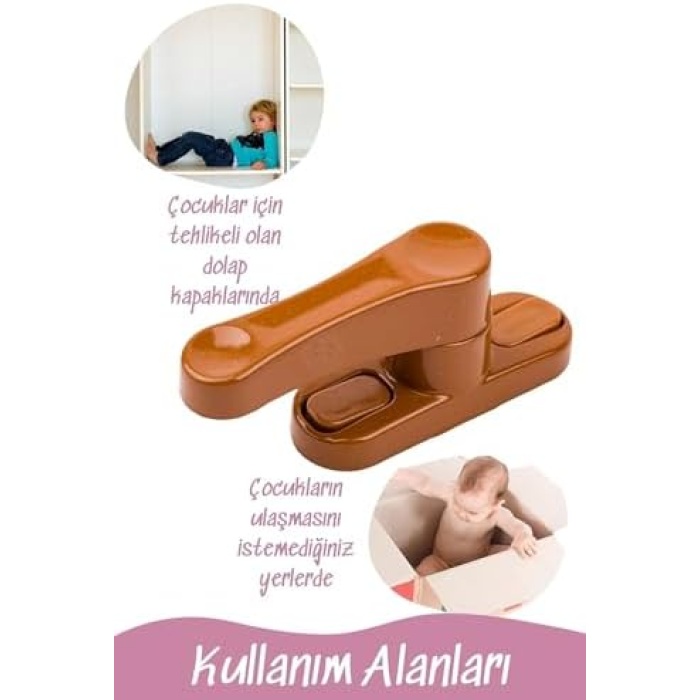 Home 2 Adet Metap Pencere Ve Kapı Emniyet Kilidi,Çocuklar İçin Pimapen Kilidi,Hırsızlığa Karşı Güvenlik Kilidi (Kahverengi)