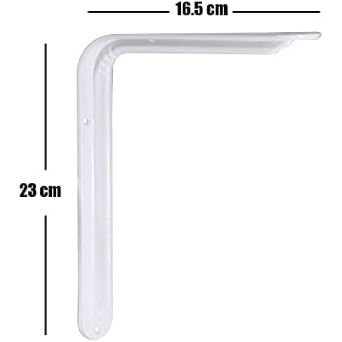 Raf Altı Ayak Raf Tutucu L Demir 16.5 x 23 cm Beyaz Montaj Aparatı (2 ADET)