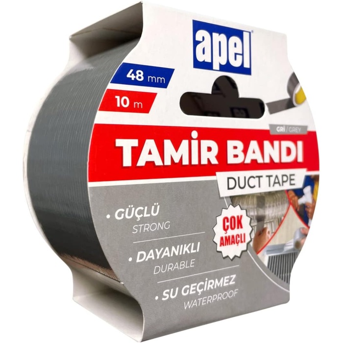 Tamir Bandı (Duct Tape) Askılı Karton 48 mm x 10 m Gri