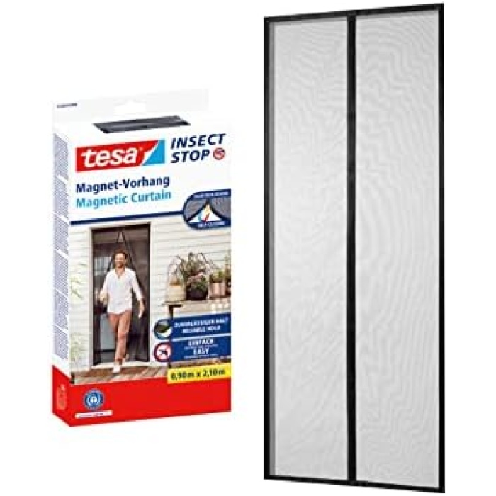 Kendinden kapanan mıknatıslı perde, balkon ve teras kapıları için mıknatıslı, delmeden kolay montaj için, 2,1 m x 0,9 m