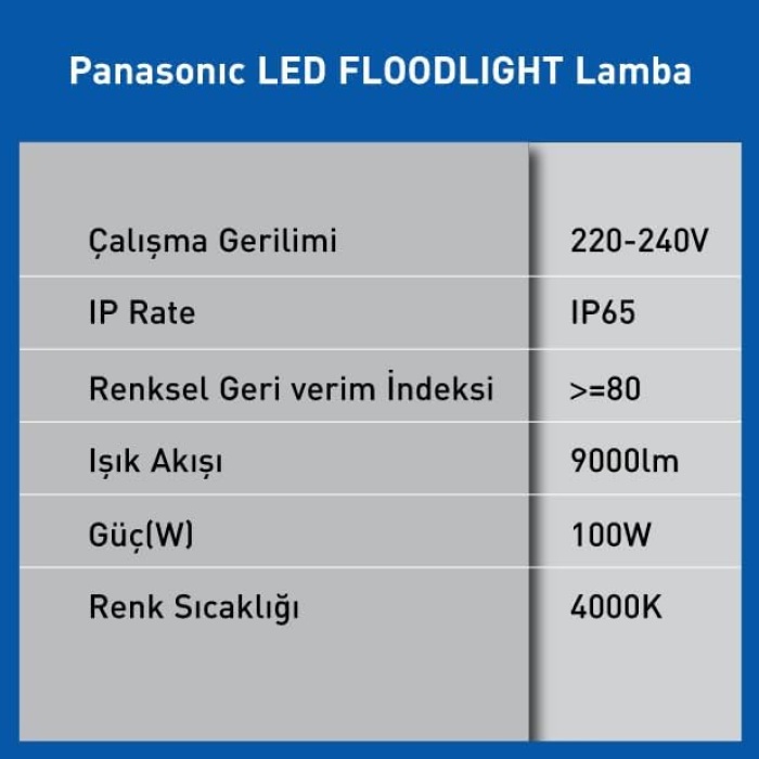 LED FLOODLIGHT 100W 9000LM 4000K