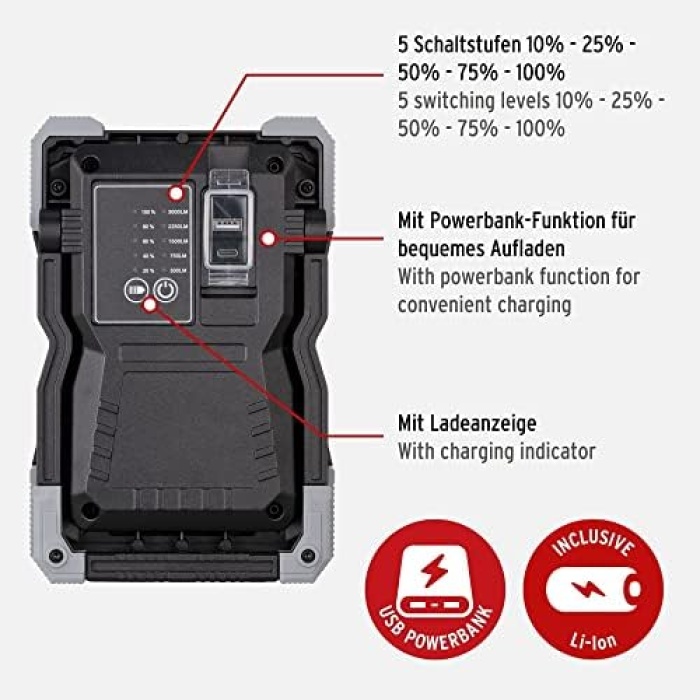 Camping Serisi 3000 Lümen 3,10 Mah Hızlı Şarj ve Bluetooth Özellikli Outdoor Projektör