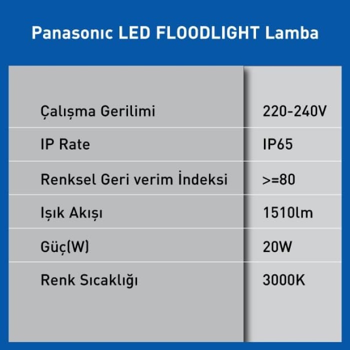 LED FLOODLIGHT 20W 1510LM 3000K