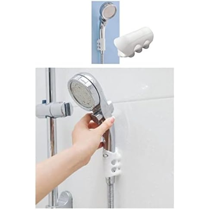 Vantuzlu Su Geçirmeyen Dayanıklı Kancalı Banyo Duş Başlığı Askı Tutucu Silikon Güçlü Vantuz Vakum Aparatı