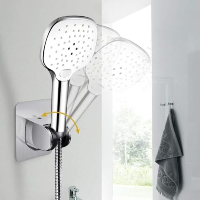 Home Yapışkanlı Krom Duş Askısı,Banyo Ve Duşa Kabin İçin Yapışkanlı Mafsal,Duş Başlığı Tutucu