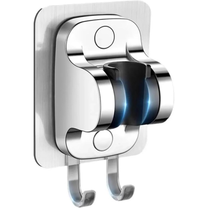 Yapışkanlı Duş Başlığı Tutucu, Ayarlanabilir El Duş Tutacağı Delme Yok Duvara Monte Su Geçirmez, Mafsal, Duş Askısı (Chrome)