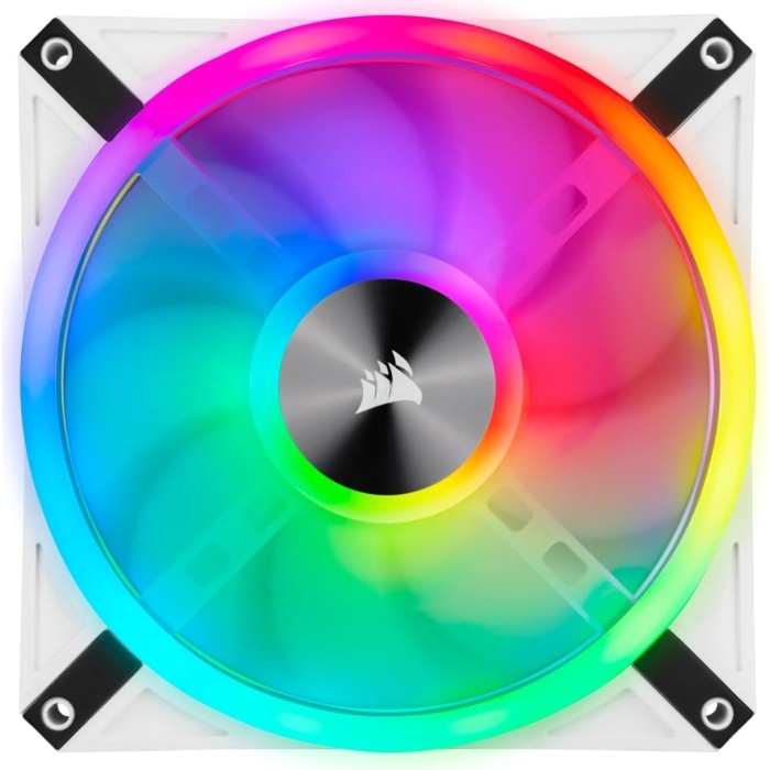 QL Serisi, iCUE QL140 RGB Beyaz, 140mm, PWM, Lighting Node CORE RGB Kontrolcü Dahil, RGB Fan, 2li Paket (CO-9050106-WW)