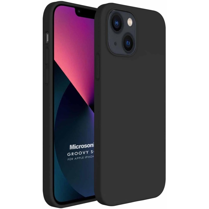 Apple iPhone 13 Mini için Kılıf Groovy Soft Siyah [iPhone 13 Mini ile Uyumlu Kılıf - Siyah]