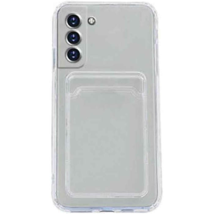Samsung Galaxy S21 FE 5G İle Uyumlu Kartlıklı, Darbeye Dayanıklı (Shockproof) Şeffaf Kılıfı