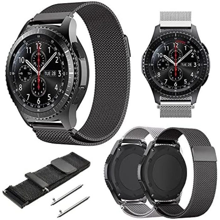 Kordon çelik Kayış  Metal Hasır Siyah watch GT2 Pro GT 2e GT 42m GT 46m GT2 46m Watch 2 Honor Watch 2 42m Watch SE GS PRO Magic Watch2 46m Magicwatch 1 watch Dream ile Uyumlu ürün