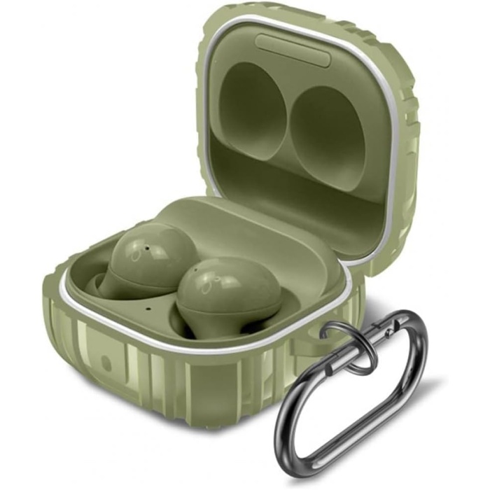 Samsung Galaxy Buds 2 Pro ile uyumlu Kulaklık Kılıf Darbeye Dayanıklı Fundamental Sert Koruyucu Toz ve Kirden Koruyan Galaxy Buds 2 Pro ile uyumlu Kılıf Yeşil