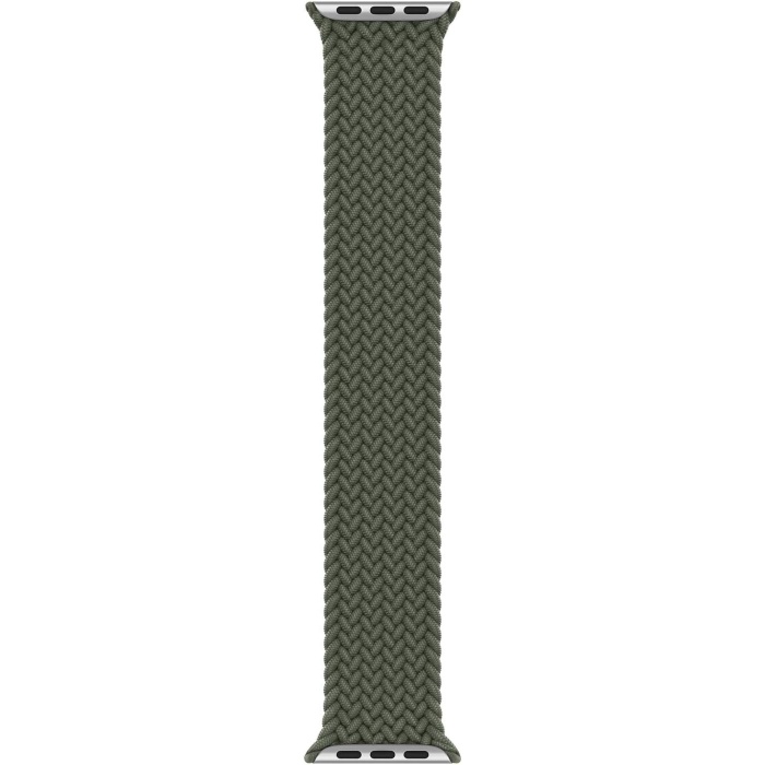 Apple Watch SE 44mm için Kordon, (Large Size, 160mm) Knitted Fabric Single Loop Koyu Yeşil [Watch SE 44mm ile Uyumlu Kordon - Koyu Yeşil]