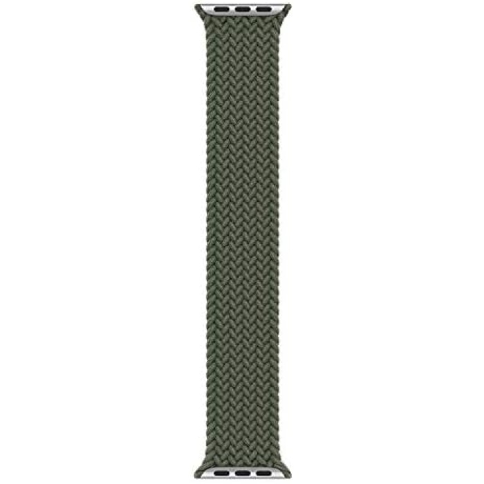 Apple Watch SE 44mm için Kordon, (Large Size, 160mm) Knitted Fabric Single Loop Koyu Yeşil [Watch SE 44mm ile Uyumlu Kordon - Koyu Yeşil]