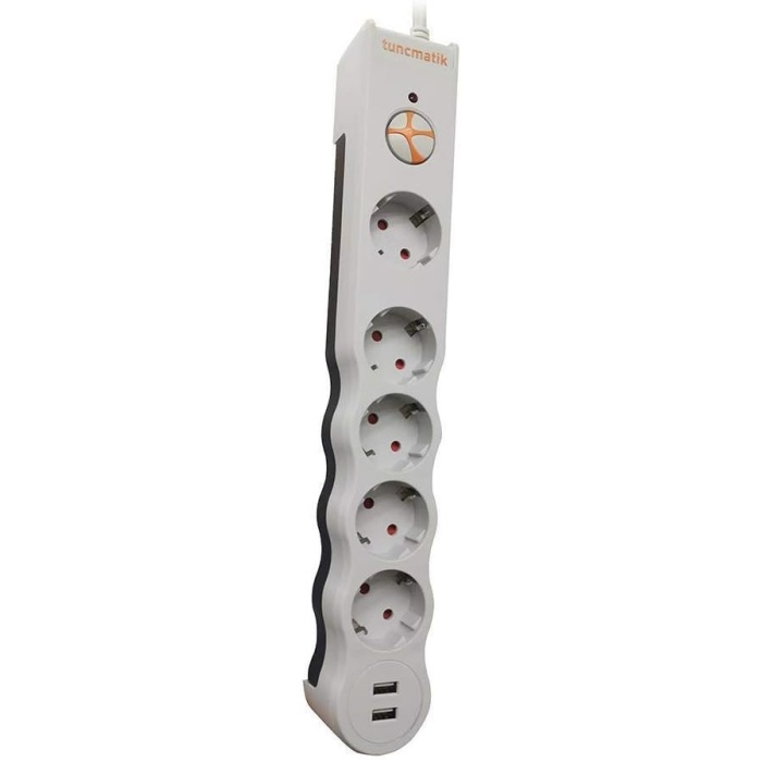 Tunçmatik Powersurge 5+ USB Girişli Akım Korumalı Priz TSK5015