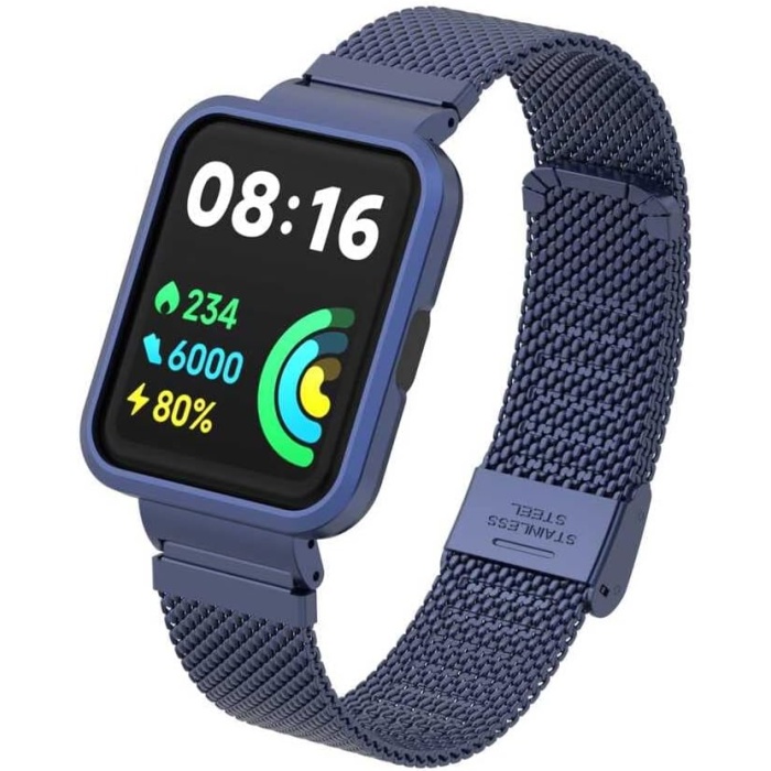 Xiaomi İle Uyumlu Redmi Watch 2 Lite KRD-66 Metal Kordon Lacivert