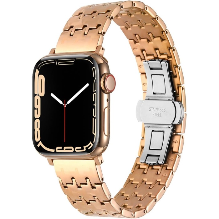 Apple İle Uyumlu Watch 42mm KRD-86 Metal Kordon Rose Gold